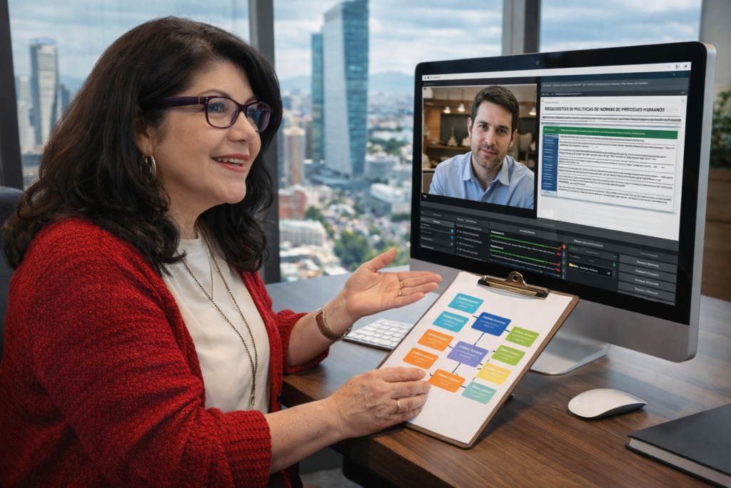 Sesión de mentoría en línea en RH